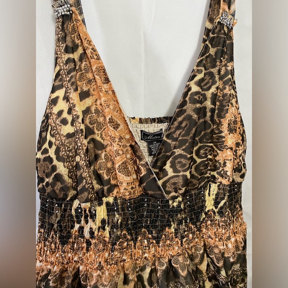 Metro 22 brown print dress